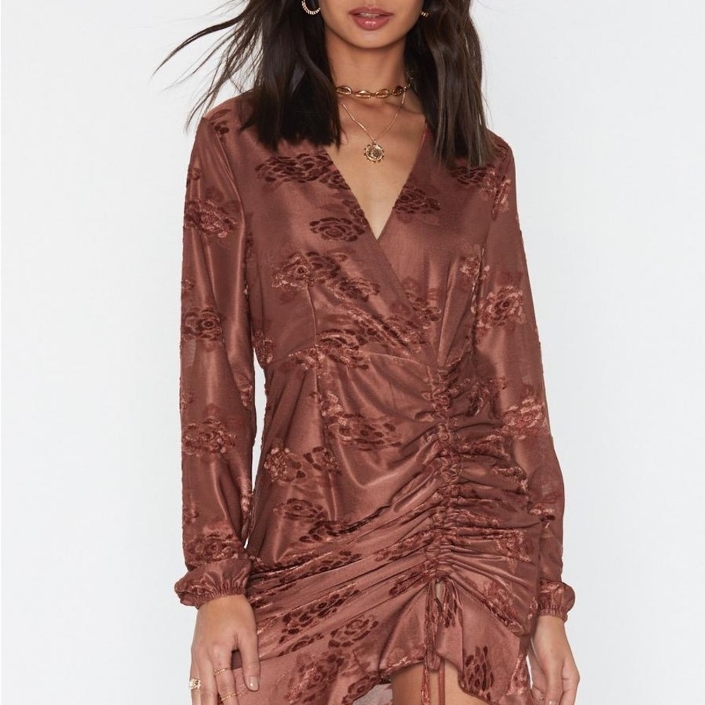 NASTY GAL Rarin' To Grow Floral Ruched Dress